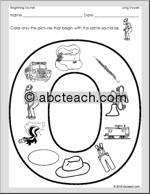 Color The Match Long Vowel Set Beginning Sounds I Abcteach