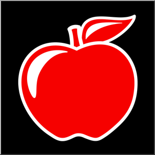 Clip Art: Colors: Apple Inverted 01: Red Color