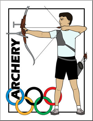 Clip Art: Summer Olympics Event Illustrations: Archery Color