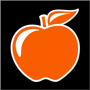 Clip Art: Colors: Apple Inverted 02: Red Orange Color