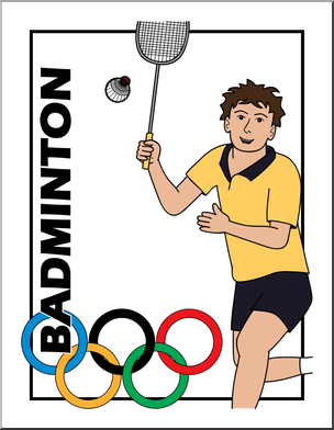 Clip Art: Summer Olympics Event Illustrations: Badminton Color
