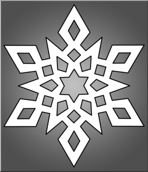 Clip Art: Snowflake 3 Grayscale