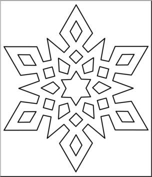 Clip Art: Snowflake 3 B&W