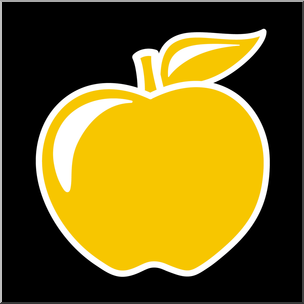 Clip Art: Colors: Apple Inverted 04: Yellow Orange Color