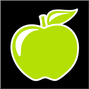 Clip Art: Colors: Apple Inverted 06: Yellow Green Color