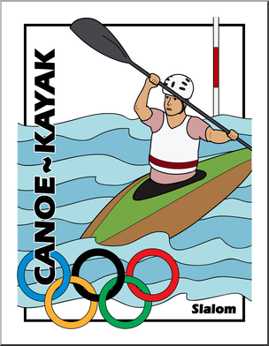 Clip Art: Summer Olympics Event Illustrations: Canoe Slalom Color