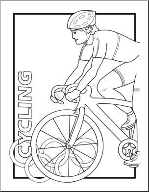 Clip Art: Summer Olympics Event Illustrations: Cycling B&W