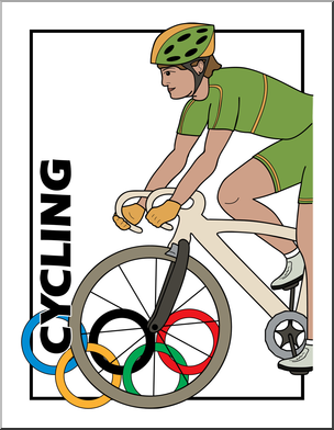 Clip Art: Summer Olympics Event Illustrations: Cycling Color