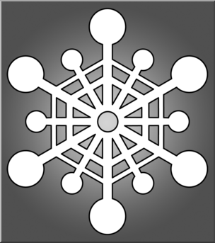 Clip Art: Snowflake 6 Grayscale