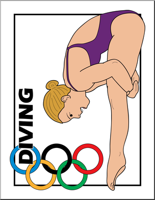 Clip Art: Summer Olympics Event Illustrations: Diving Color
