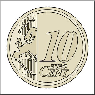 Clip Art: Euro 10 Cent Color