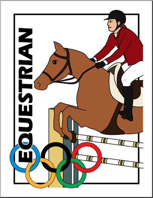 Clip Art: Summer Olympics Event Illustrations: Equestrian Color