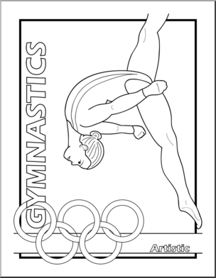 Clip Art: Summer Olympics Event Illustrations: Gymnastics B&W