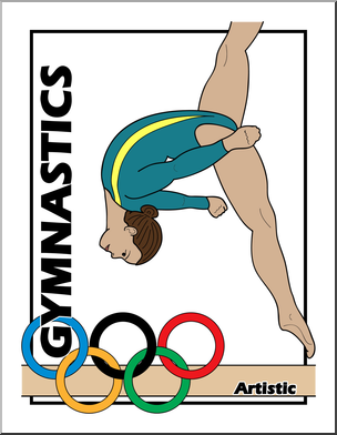 Clip Art: Summer Olympics Event Illustrations: Gymnastics Color