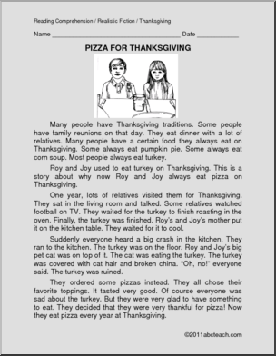Fiction: Thanksgiving Pizza (primary/ elem)