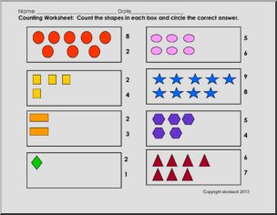 Counting Shapes (pre-k/primary) Worksheet