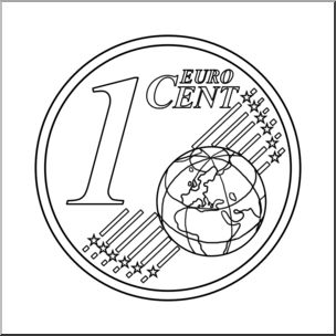 Clip Art: Euro 1 Cent B&W