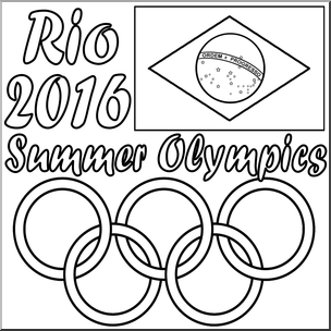 Clip Art: 2016 Summer Olympics 2 B&W