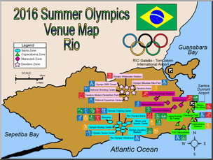 Clip Art: 2016 Summer Olympics Venue Map – Rio (Color)