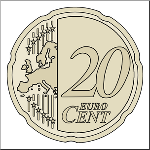 Clip Art: Euro 20 Cent Color