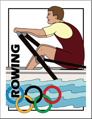 Clip Art: Summer Olympics Event Illustrations: Rowing Color