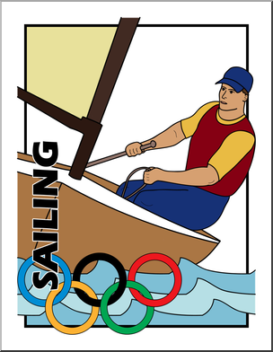 Clip Art: Summer Olympics Event Illustrations: Sailing Color