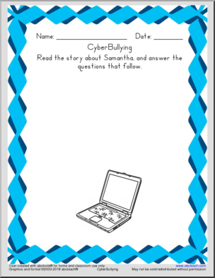 Shapebook: Writing Prompt: Cyberbullying (grades 2-4)