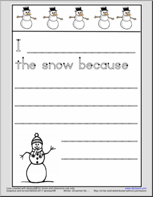 Shapebook: Snowman Writing (preK)