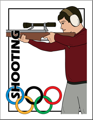 Clip Art: Summer Olympics Event Illustrations: Shooting Color