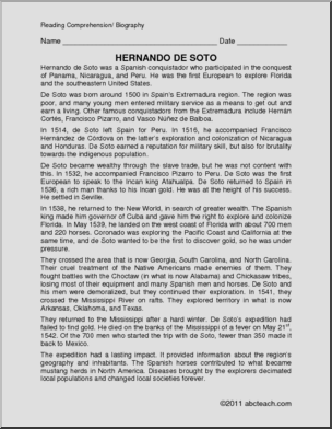 Biography: Hernando de Soto (upper elem)