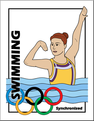 Clip Art: Summer Olympics Event Illustrations: Synchronized Swimming Color
