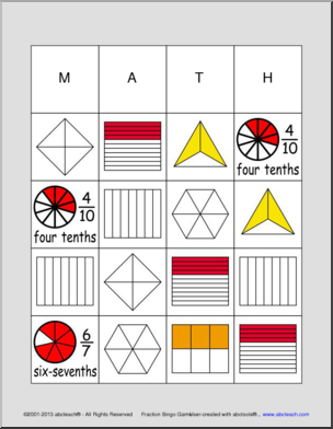 Fraction Bingo (color)