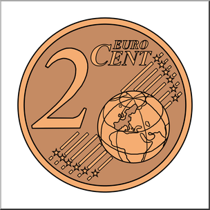 Clip Art: Euro 2 Cent Color