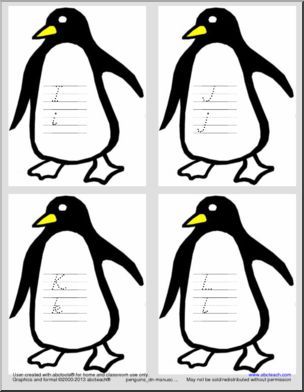 Handwriting Practice: Penguin Alphabet (DN-style font)