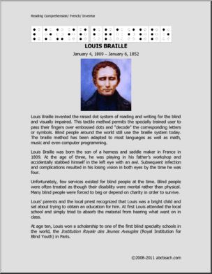 Biography: Louis Braille (middle school/high school)