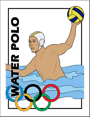 Clip Art: Summer Olympics Event Illustrations: Water Polo Color