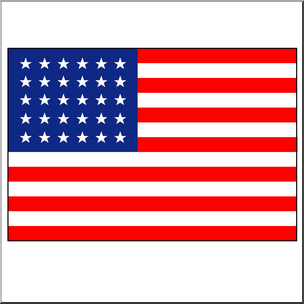 Clip Art: 35 Star U.S. Flag Color