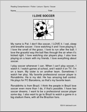 Fiction: I Love Soccer (primary/elem)
