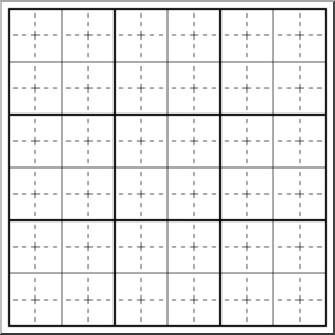 Clip Art: 3 Inch Grid B&W