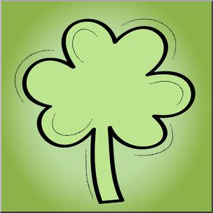 Clip Art: Three Leaf Clover Color 1