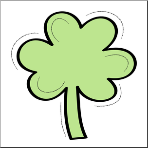 Clip Art: Three Leaf Clover Color 2