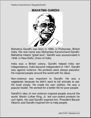 Biography: Mahatma Gandhi (primary/elem)