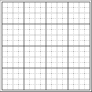 Clip Art: 4 Inch Grid B&W
