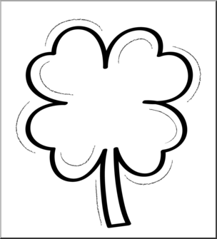 Clip Art: Four Leaf Clover B&W