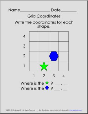 Grid Coordinates 2 – Shapes 4×4 Math