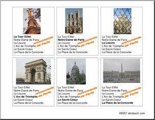 French: Jeu des Sept Familles–thÃ‹me: les monuments de Paris