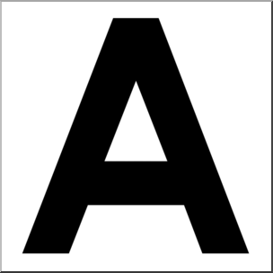 Clip Art: Alphabet Set 00: A Upper Case BW