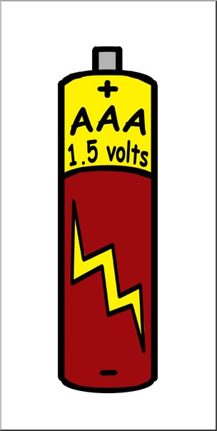 Clip Art: Electricity: AAA Battery Color