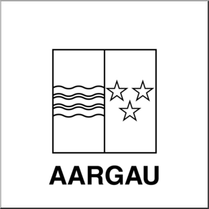 Clip Art: Flags: Aargau (coloring page)