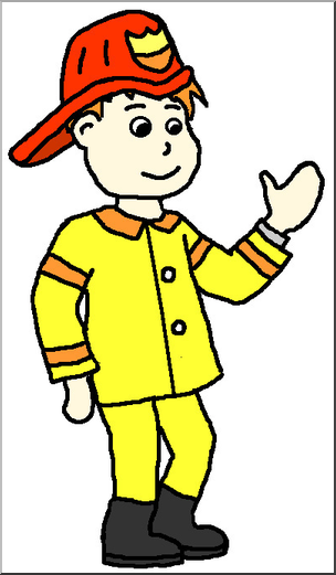 Clip Art: Kids: Boy Firefighter Color